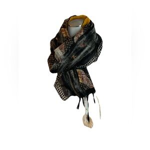 Elegant Handmade Nuno Felted Merino Wool and Silk Scarf